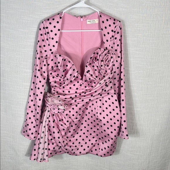 ATOIR The Missy Dress Pink and Black Polka Dots size 6 - Picture 5 of 12